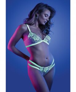 Glow Night Vision Glow In The Dark Bralette & Cage Panty S/m