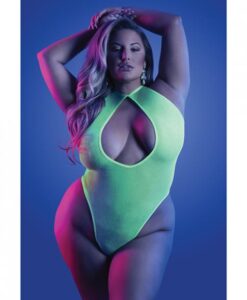 Glow Nocturnal Halter Teddy Neon Chartreuse Qn