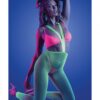 Glow Come Alive Suspender Stockings, Bralette & G-string Multi Color O/s