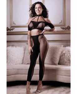 Sheer Fantasy Missing You Opaque & Net Off Should Top W/leggings Black O/s