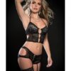 Boyfriend Garter Boyshort, Halter Bustier Top, & Stockings Black O/s