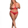RisquÃ© Business Cupless Bra & Crotchless Panty Red Qn