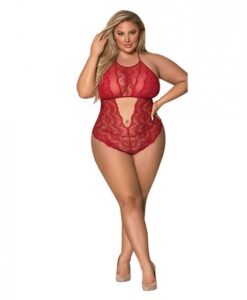 Sugar & Spice Teddy W/snap Crotch Red Qn