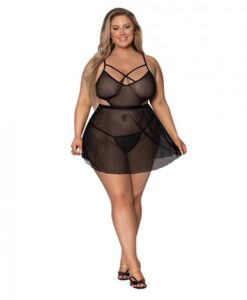 Girl Next Door Babydoll & Crotchless Panty Black 2x