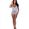Ooh La Lace Babydoll & Split Crotch Panty Periwinkle S/m