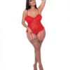 Ooh La Lace Bustier & Panty Red  Qn