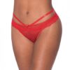 Ooh La Lace Peek-a-boo Cheeky Panty Red S/m