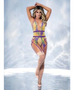 Embroidered Garter Teddy Tuscany Yellow S/m