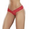 Lace V Front Boy Short Red Sm