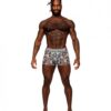 Sheer Prints Mesh Poly Spandex Seamless Short Optical Lg