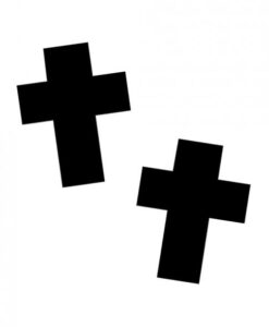 Neva Nude Dom Squad Wet Vinyl Crucifix Pasties - Black O/s
