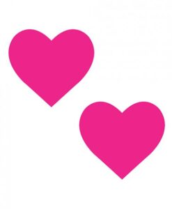 Neva Nude Temperature Reactive Heart Pasties - Neon Pink
