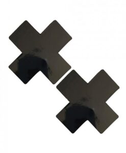 Neva Nude Dom Queen Status Wet Vinyl X Pasties - Black Qn
