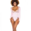 Maria Ribbed Knit & Lace Teddy Crystal Rose Md