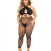 Pink Lipstick Gives You Hell Halter Bra, Pantyhose & G-string Black Qn