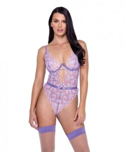 Butterfly Glow Embroidered Teddy Lavender/white Md