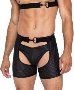 Master Chaps W/hook & Ring Closure & Rear Cut Out Black Md