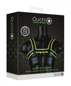 Shots Ouch Chest Bulldog Harness - Glow In The Dark L/xl