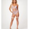 Sheer Mesh & Lace Demi Cup Teddy Lavender Sm
