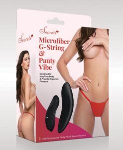 Secrets Microfiber G-string & Panty Vibe - Red O/s