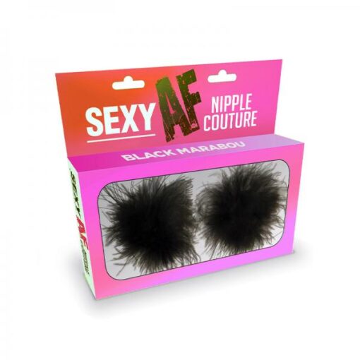 Sexy Af Nipple Couture Black Marabou Pasties