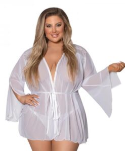 Magic Silk Modern Romance Short Robe White Queen Size