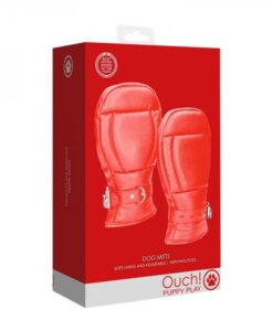 Puppy Play Neoprene Dog Mitts Red