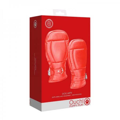 Puppy Play Neoprene Dog Mitts Red