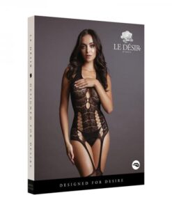 Shots Le Desir Lace Suspender Bodystocking Black O/s