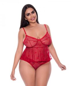 Magic Silk With Love Flutter Cami & Cheeky Panty Set Red Queen