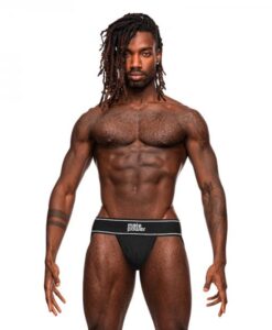 Male Power Modal Rib Jock Black S/m