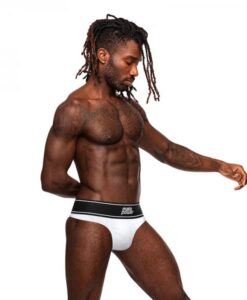 Male Power Modal Rib Bong Thong White S/m
