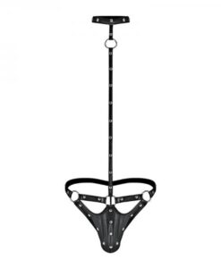 Male Power Fetish Tormentor Choker G-string Body Harness Black L/xl