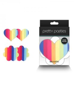Pretty Pasties Pride Heart & Flower Rainbow 2 Pair
