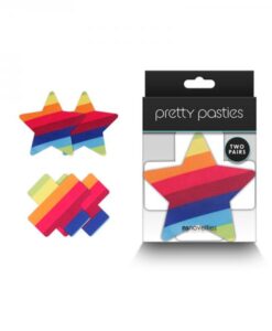 Pretty Pasties Pride Cross & Star Rainbow 2 Pair