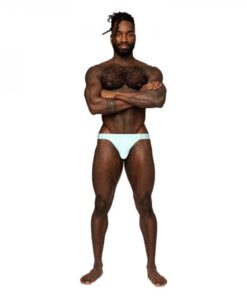 Male Power Easy Breezy Thong Sleeve Aqua S/m