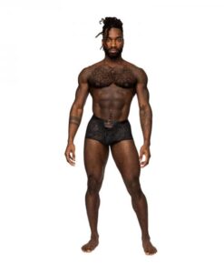 Male Power Rude Awakening Cheeky Cutout Short Black Xl