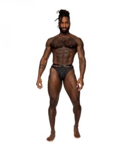 Male Power Rude Awakening Strap Thong Black S/m