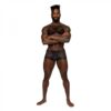 Male Power Sassy Lace Mini Short Sheer Pouch Black Xl