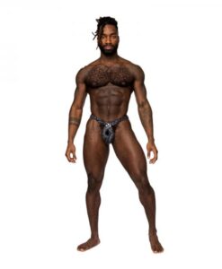 Male Power S'naked Criss Cross Thong Black/blue S/m