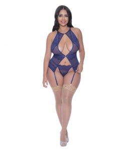 Magic Silk Berrylicious Basque & G-string Set Blueberry Queen Size