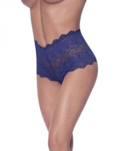 Magic Silk Berrylicious Split Crotch Lace Boyshort Blueberry L/xl