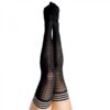 Kixies Meaghan Houndstooth Thigh-high Black Size B