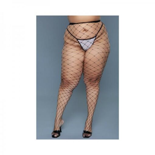 Bewicked Oversized Fishnet Pantyhose Black Queen Size