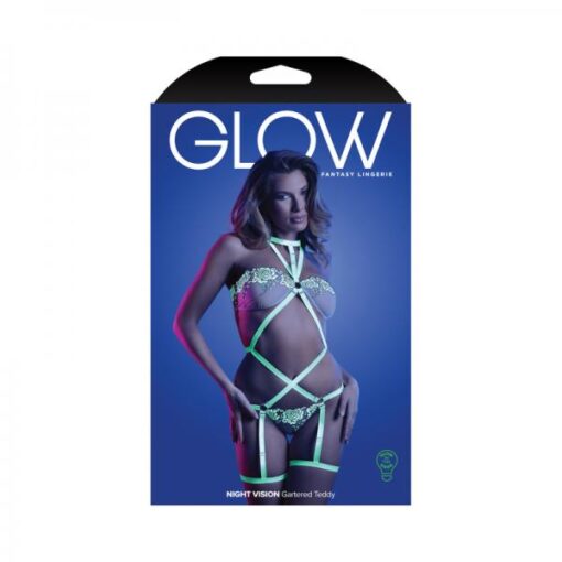 Fantasy Lingerie Glow Night Vision Glow-in-the-dark Lace Strappy Teddy White M/l