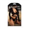 Fantasy Lingerie Vixen No Regrets Reversible Longsleeve Wrap Top & Thong Panty Black O/s