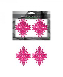 Fantasy Lingerie Glow-in-the-dark Crystal 1 Pair Jeweled Pasties Neon Pink O/s