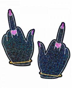 Pastease Glitter Fuck You Middle Finger Pasties