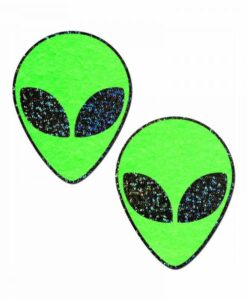 Pastease Glow-in-the-dark Glitter Alien Pasties Green