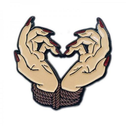 Geeky & Kinky Bound By Love Hands Pin